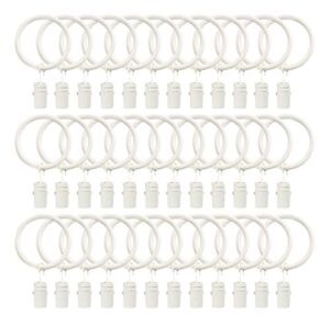 TOOFN 36 Pack Curtain Clips for 5/8 Inch Curtain Rod Strong Metal Decorative Rustproof Drapery Window Curtain Ring with Clips 1 Inch Interior Diameter (White, 25mm)