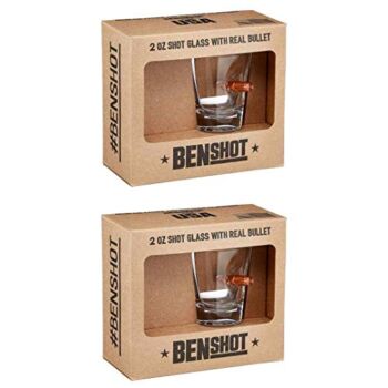 [set of 2] The Original BenShot Shot Glass with Real 0.308 Bullet Bulletproof Made in the USA | The Storepaperoomates Retail Market - Fast Affordable Shopping