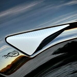 Turn Signal / AP Camera Vinyl Wrap for Tesla Model S (Plaid & Long Range, Refresh) White Carbon Fiber