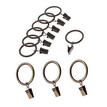 20 Pack 1.8″ OD 1.5″ ID Curtain Clips,Strong Metal Decorative Rustproof Drapery Curtain Rings with Clips (Bronze) | The Storepaperoomates Retail Market - Fast Affordable Shopping