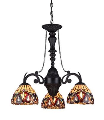 Chloe Lighting CH33353VR21-DC3 Serenity Tiffany-Style Victorian 3-Light Mini Chandelier, 25.8 x 20.5 x 20.5″, Bronze | The Storepaperoomates Retail Market - Fast Affordable Shopping