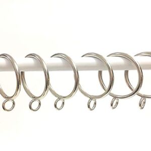 Jocon HD6025Q Pack of 28 Drapery Curtain Rings Eyelets Rings, 1 Inch Inner Diameter fits up to 3/4 inch rods and Below (28, Silver)