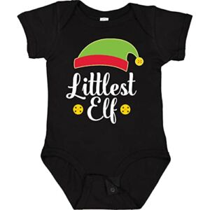 inktastic Christmas Littlest Elf Holiday Baby Bodysuit 12 Months 0040 Black 2df92