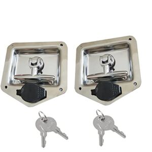 2Pcs T handle latch Rv Truck Door Tool Box Lock Replacement with Keys Gasket Stainless Steel T-handle Lock