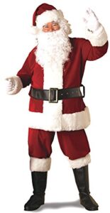 Rubie’s mens Deluxe Ultra Velvet Santa Suit Adult Sized Costumes, Red/White, Standard US