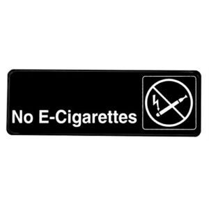 Alpine Industries No E-Cigarettes Sign – Highly Visible Plastic Placard w/Adhesive Back & White Symbol for Non Vaping/Smoking – Great Use for Restaurants, Hotels & Offices