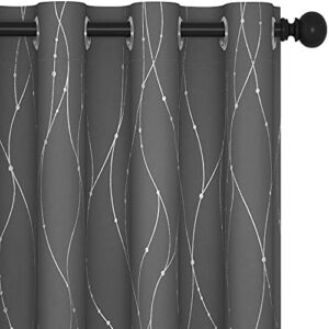 Deconovo Blackout Curtains 84 Inches Long, Thermal Insulated Curtains for Bedroom, 52 Inches Wide, Curtain Drapes for Living Room (52W x 84L Inch, Grey, 2 Panels)