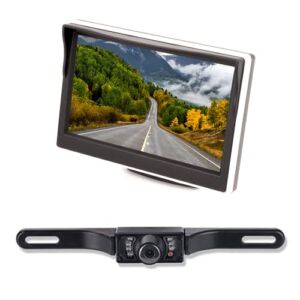 Backup Camera with Car and Truck 1080P Vehicle Back up Camera with 5’’ Monitor Rear/Front View Observation System Super Night Vision