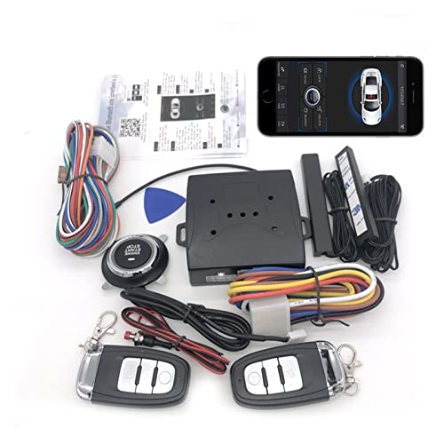 Compatible with APP Control Car Keyless Entry System Engine Start Alarm System Push One-Button Start System Remote Starter Stop Car Accessories | The Storepaperoomates Retail Market - Fast Affordable Shopping