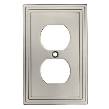 Cosmas 25026-SN Satin Nickel Single Duplex Electrical Outlet Wall Plate/Cover | The Storepaperoomates Retail Market - Fast Affordable Shopping