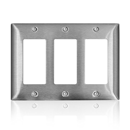 Leviton SL263 C-Series 3-Gang 3 Decora/ Decora Plus/GFCI, Type 430 Stainless Steel | The Storepaperoomates Retail Market - Fast Affordable Shopping