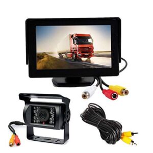 12V-24V 4.3″ Car LCD Monitor + Waterproof 18 LED IR Night Vision Vehicle Auto Reverse Parking Backup Camera Rear View Kit with 10M cable
