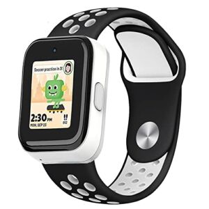 Kids Watch Band for SyncUp Kids Watch Bands, 20mm Boy Girl Smart Watch Band Replacement with Quick Realease Pins, Breathable Sport Style (Black&White)