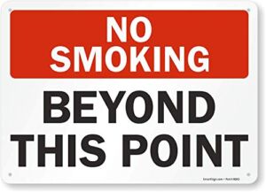 SmartSign – S-9554-AL-14 “No Smoking – Beyond this Point” Sign | 10″ x 14″ Aluminum