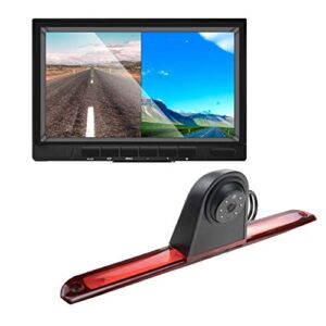 HD 720p Roof Replacement 3rd Brake Light Backup Camera + 7.0 Inch Self Standing TFT Monitor Display Kit for Transporter FORD Transit F150/F250/F350 Transit Truck Vans 2014-2019