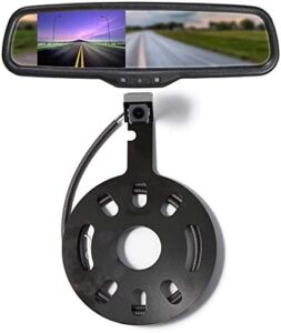 EWAY Backup Rear View Spare Tire Mount Camera for Jeep Wrangler 2007-2018 with 4.3″ Anti-Glare Mirror LCD Monitor Reverse Camera with Removable Guideline