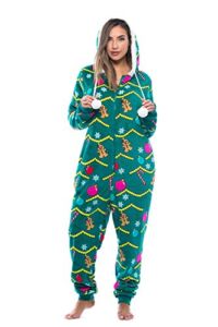 Just Love 6342-10219-M Adult Onesie/Pajamas, Medium, Christmas Tree Print