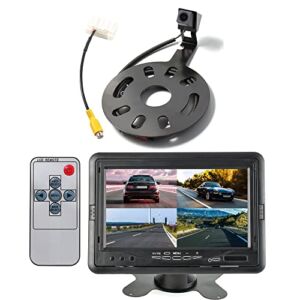 EWAY Car Backup Spare Tire Mount Camera with 7 Inch TFT LCD Monitor for Jeep Wrangler 2007-2018 Removable Guideline Cameras Monitor with Remote Control