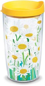Tervis Painted White Daises Insulated Tumbler with Wrap and Lid, 16 oz – Tritan, Clear