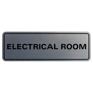 Standard Electrical Room Door/Wall Sign – Silver – Large