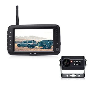Wireless Backup Camera,4.3 Inch Monitor with License Plate Reverse Camera, Infrared Night Vision and Viewing Angle-PY-34122 for Trailer, RV, Trucks, Pickup Trucks, Cargo Vans, etc