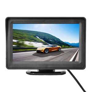 Garsentx Car Rear View Monitor, 4.3″ Color LCD Car Display Rear View External Monitor for Car Backup Camera