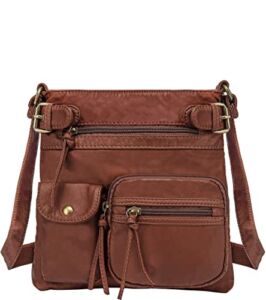 SCARLETON Purses for Women, Crossbody Bags for Women, Purses and Handbags, Crossbody Purse with Multiple Pockets, H183304 – Brown