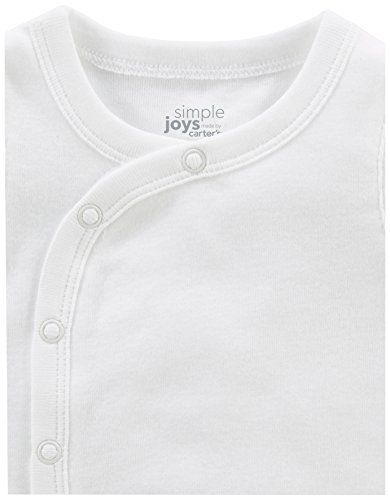 Simple Joys by Carter’s Unisex Babies’ Side-Snap Short-Sleeve Shirt, Pack of 6, White, 0-3 Months | The Storepaperoomates Retail Market - Fast Affordable Shopping