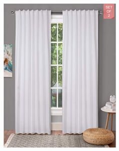 Tab Top Curtains,Farm House Curtain,Cotton Curtains,Curtain 2 Panel Sets,Window Curtain Panel in Textured Cotton 50×96 White,Reverse Window Panels,Curtain Drapes Panels,Bedroom Curtains,Set of 2