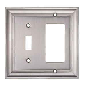 Allen + roth Cosgrove 2-Gang Satin Nickel Single Round Wall Plate