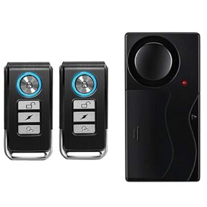 Wsdcam Wireless Vibration Alarm with Remote Control Anti-Theft Alarm Door/Window/Bike/Motorcycle/Vehicle Security Alarm, 110db Loud, Door and Window Alarm with 2 Remotes