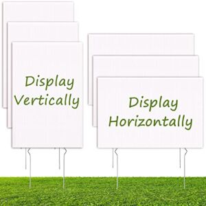 Blank Yard Signs with Stakes, 6 Pack Plain Custom Lawn Signs 17×12 in, Corrugated Plastic Outdoor Sign Double Sided, for Garage Sale Signs Outside, DIY Birthday Party Guidepost, Real Estate Road House