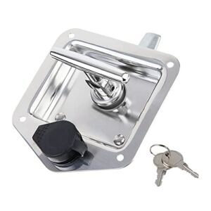 Trailer Door Latch Rv Door Tool Box Lock with Gasket T-Handle Latch with Keys 304 Stainless Steel Highly Polished…
