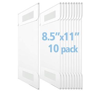 OfficeMajor Acrylic Sign Holder 8.5×11 – Wall Mount Sign Holder with 3M Tape Adhesive Office Door Sign Plastic Frame Wall Sign Holder Clear Wall Mount Frame (Box of 10)