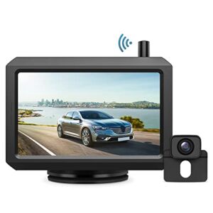 HD Wireless Backup Camera for Trucks, Support 2 Cameras with Digital Wireless Signal, Waterproof Rear View Camera, 5″ TFT-LCD HD Monitor and Reverse Camera for Car/SUV/Van/Mini RV/Pickup (K7 Pro)