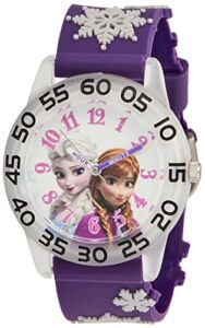 Disney Frozen Kids’ Plastic Time Teacher Analog Quartz 3D Strap Watch