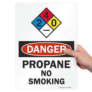 SmartSign “Danger – Propane, No Smoking” NFPA Sign | 10″ x 14″ Aluminum