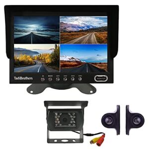 TadiBrothers Ultimate Backup Camera Kit with 3 RV Cameras | 7-Inch Monitor, 2 Side Cameras & 1 Box Camera | 120° Wide Viewing Angle, Waterproof | Observation System for RV, 5th Wheel, & Camper