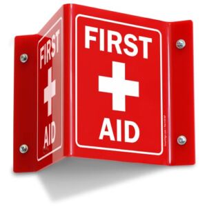 SmartSign – S2-0298-RD-AV-06 “First Aid” Projecting Sign | 5″ x 6″ Acrylic