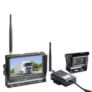 Haloview RD7 Wireless Long Range Backup Camera System kit 7” 720P HD Digital Monitor Built in DVR Rear View Observation Reverse Camera for Truck/Trailer/Bus/RV/Pickups/Camper