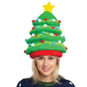 JOYIN Plush Christmas Tree Hat for Festive Party Dress Up Celebrations, Winter Party Favor, Christmas Decorations, Beanie Costume Accessories