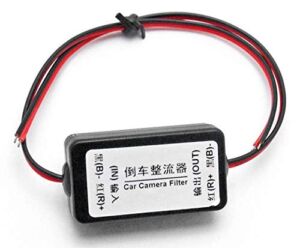 Car Rearview Camera Power Filter, 12V DC Car Rear View Rectifier Camera Rectifier, Backup Auto Camera Power Relay Capacitor Filter