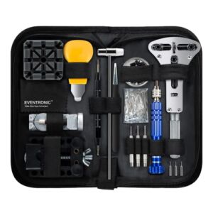 Watch Repair Kit, Eventronic Professional Watch Battery Replacement Tool, Watch Link & Back Removal Tool, Spring Bar Tool Set with Carrying Case