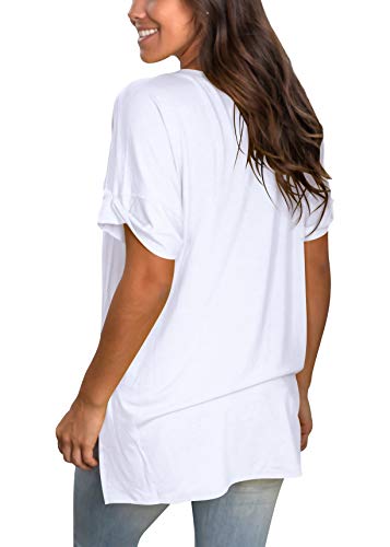 SAMPEEL Womans Short Sleeve Tunic Tops Summer Cute Casual Summer T Shirts Leggings White XL | The Storepaperoomates Retail Market - Fast Affordable Shopping