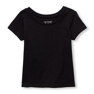 The Children’s Place girls Basic Long Sleeve Layering Tee Shirt, Black, 9-12 Months US