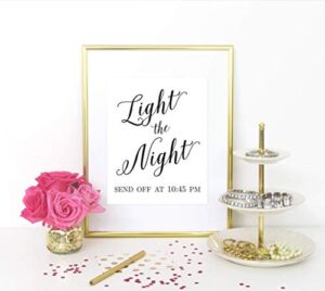 Light the Night Send Off Sign, Wedding Send Off Sign, Personalized Wedding Sign, Sparkler Send Off Sign, Your Choice of Size and Color Print Sign (UNFRAMED)