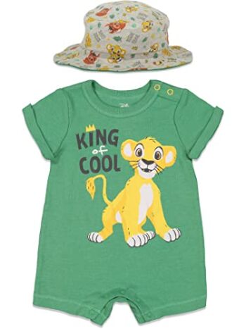 Disney Lion King Simba Newborn Baby Boys Short Sleeve Romper & Sunhat Green 6-9 Months | The Storepaperoomates Retail Market - Fast Affordable Shopping