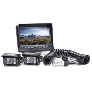 Rear View Safety Backup Camera System (2 Camera) with Quick Connect Kit for Fifth Wheels, Trailers, Travel Trailers and Semi-Trucks | RVS-770614-213