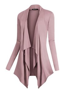 Urban CoCo Women’s Drape Front Open Cardigan Long Sleeve Irregular Hem (Lavender, XL)
