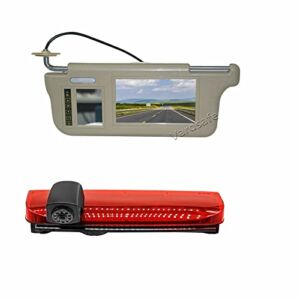 Vardsafe VS538V Brake LIight Backup Reversing Camera & Sun Visor Rear View Mirror Monitor for Ford Transit Connect (2014-2019)